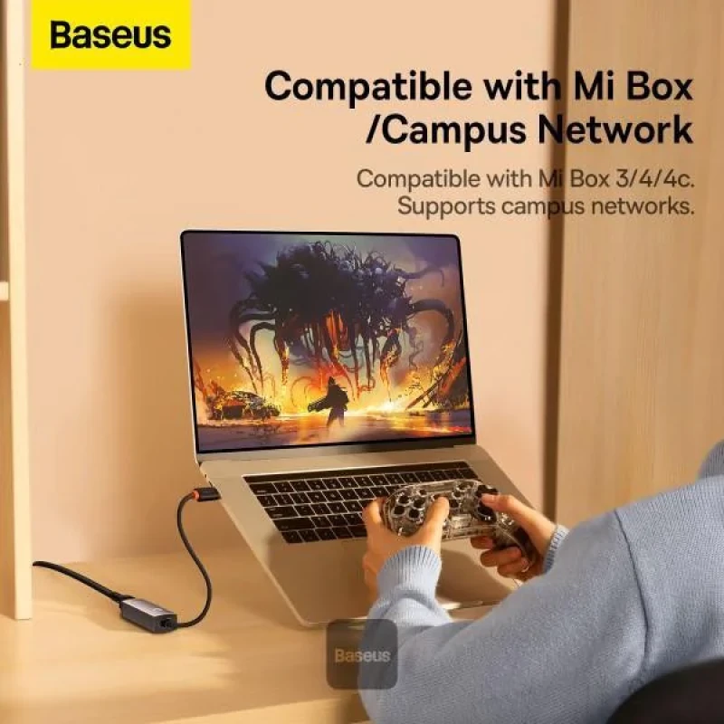 مبدل usb-c به LAN باسئوس مدل WKQX000301
