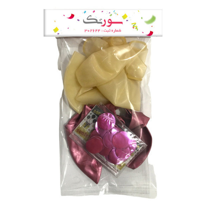 بادکنک سورتک مدل کروم شیشه ای پولک دار پلاس کد STN69 بسته 10 عددی