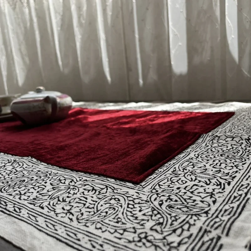 رانر مدل مخمل و قلمکار سرو  سایز 100x50 سانتی‌متر