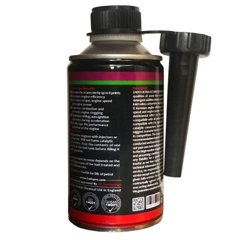 مکمل سوخت خودرو زادو مدل ultra octane booster حجم 350 میلی لیتر
