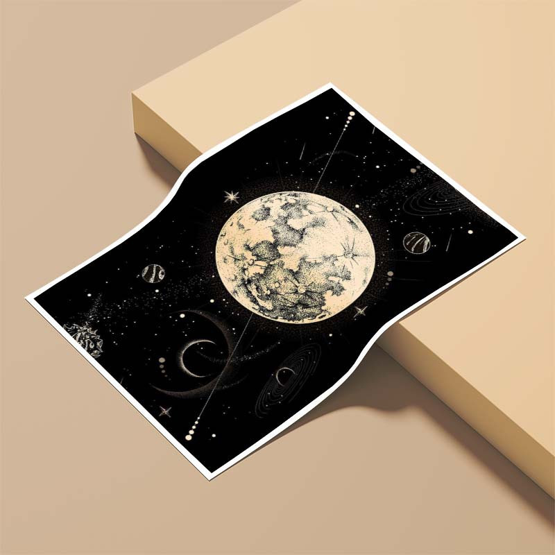 پوستر کارنيکا طرح ماه Moon کد 35735 مجموعه 8 عددی