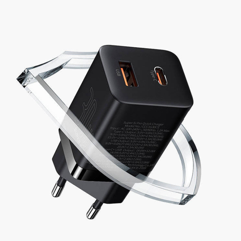 شارژر دیواری باسئوس مدل Super Si Pro 30W