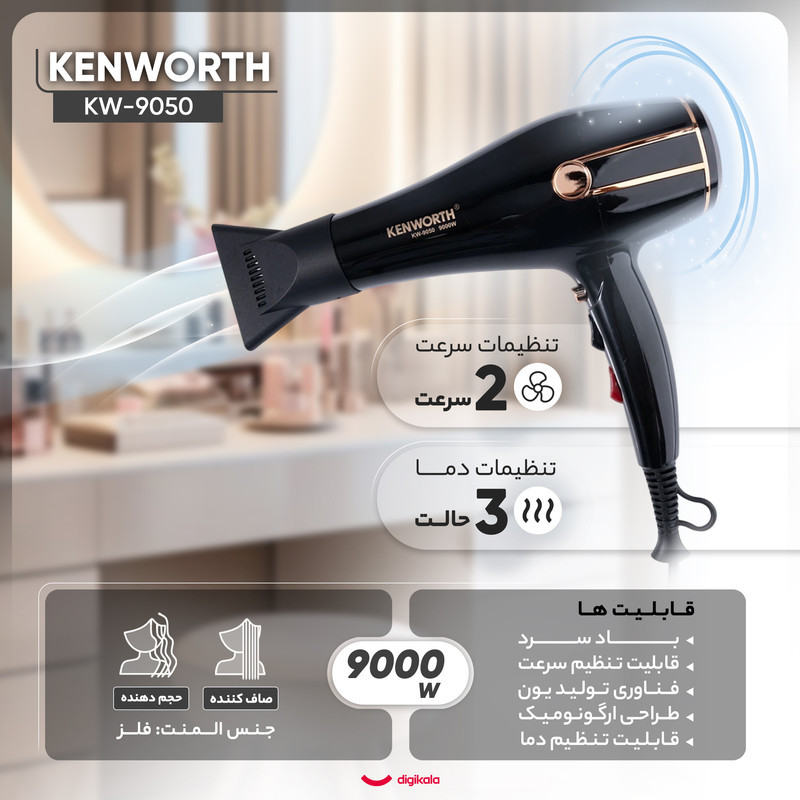 سشوار حرفه ای کنورث مدل KW-9050