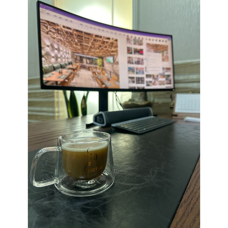 فنجان مدل دوجداره دسته دار مجموعه 2 عددی