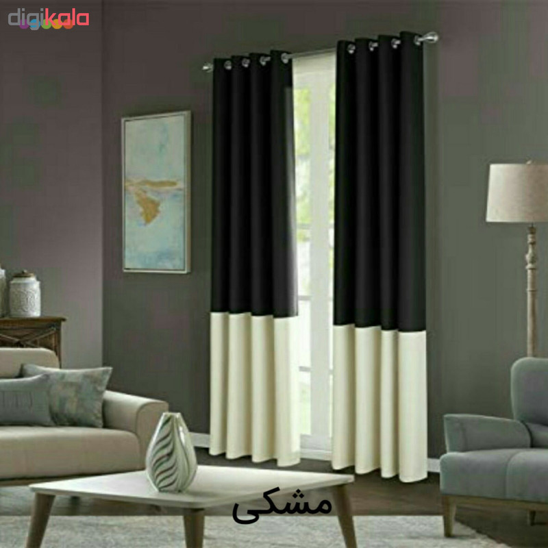 مجموعه دو عددی پرده کتان دورنگ مدل Kd12