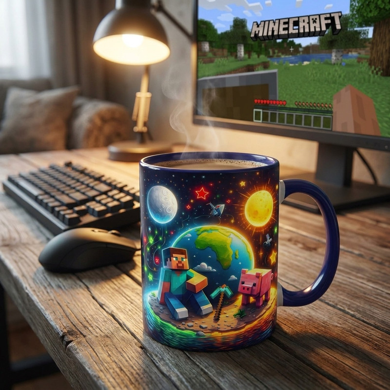 ماگ مدل ماینکرفت Minecraft دسته رنگی کد 9251