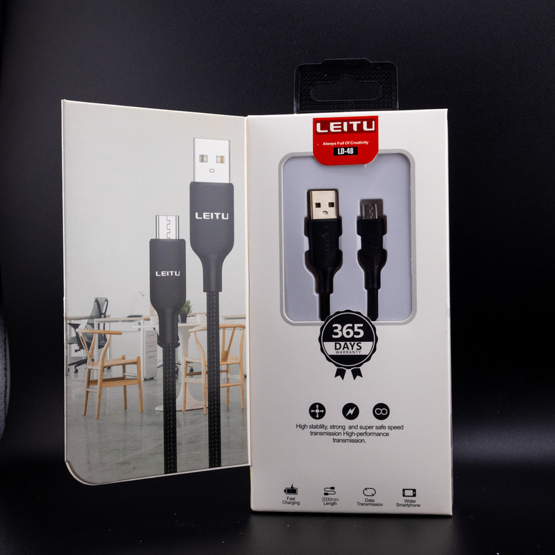کابل تبدیل USB به MicroUSB لیتو مدل LD-48 طول 2 متر