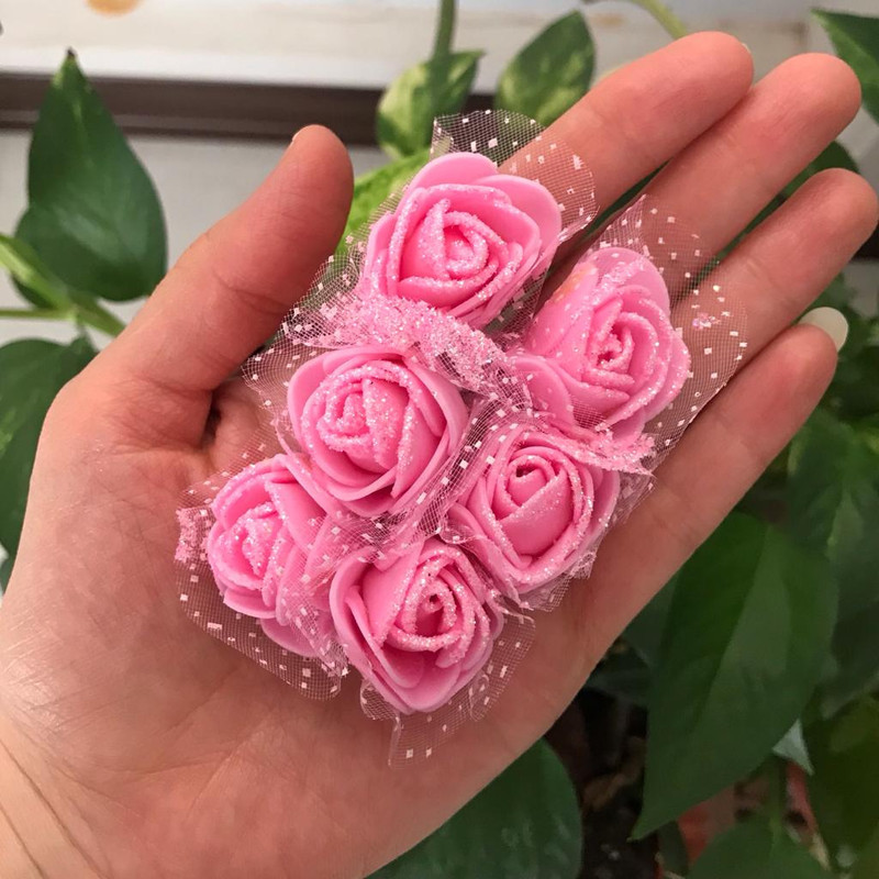 گل مصنوعی مدل رز کد 423 4 بسته 6 عددی