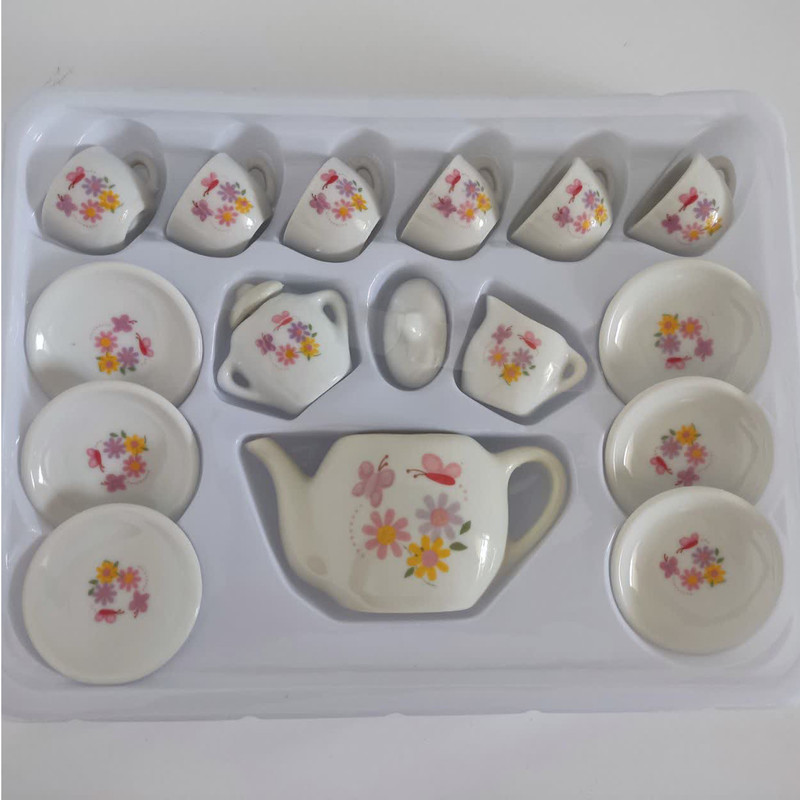 اسباب بازی مدل سرویس چای خوری چینی مجموعه 15 عددی