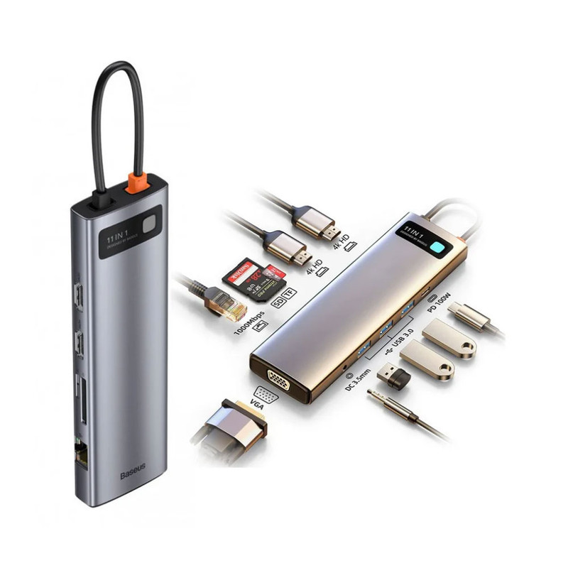 هاب 11 پورت باسئوس مدل METAL GLEAM SERIES Multifunctional