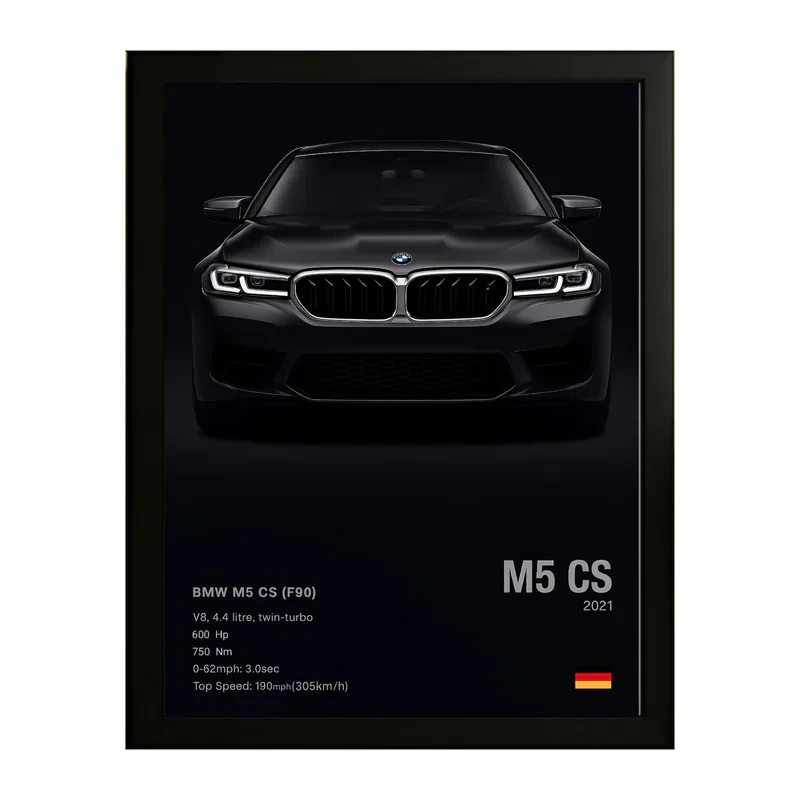تابلو طرح بی‌ام‌ و bmw m5 کد 01 فریم مشکی
