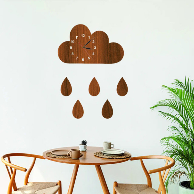 ساعت دیواری پلکسی عقربه‌ای با نشانگر فانتزی مدل چوبی کد C86