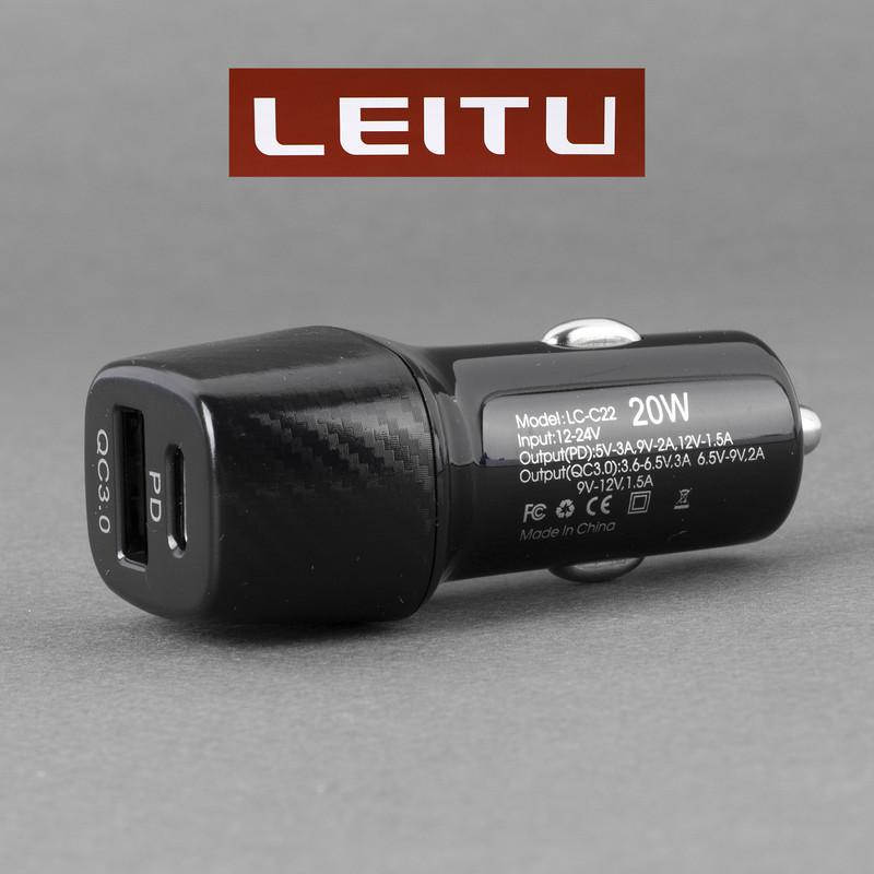 شارژر فندکی  لیتو مدل LC-C22 20W به همراه کابل تبدیل لایتنینگ