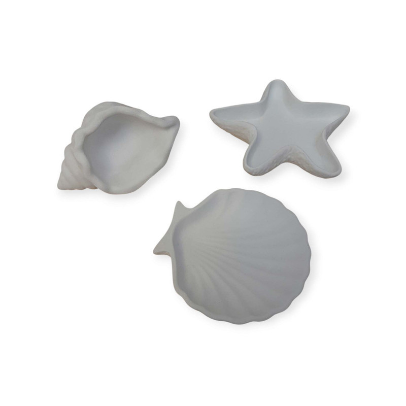 ظرف سرو دریایی طرح ستاره و صدف، مجموعه 3 عددی برای آجیل، دسر و شکلات، مناسب هفت‌سین، جواهر و شمع