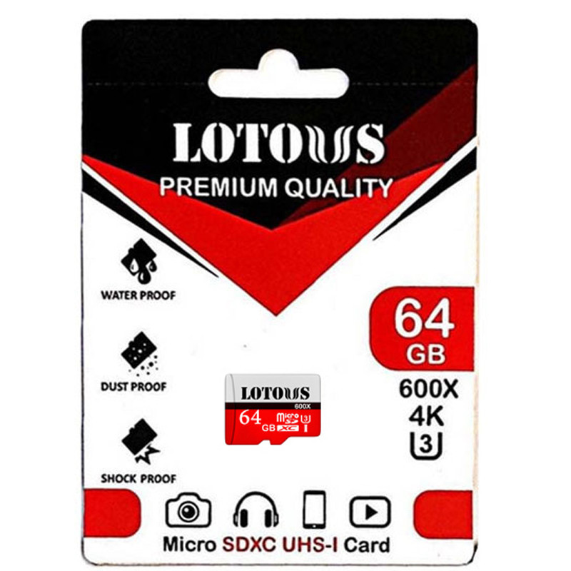 کارت حافظه microSDXC لوتوس مدل Color Elite کلاس 10 استاندارد UHS-I U3 سرعت 100MBps ظرفیت 64 گیگابایت