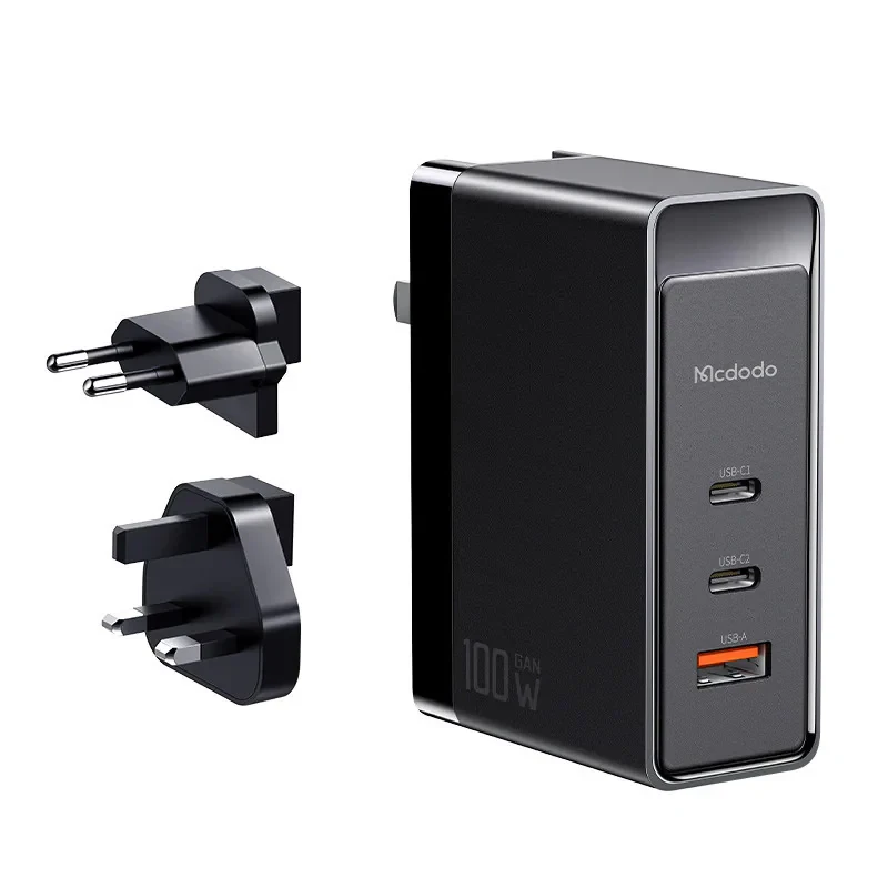 شارژر دیواری 100 وات مک دودو مدل GaN 100W 3-Port بهمراه تبدیل برق