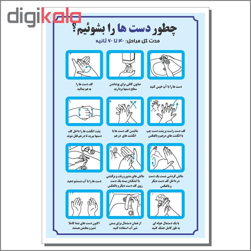 پوستر طرح دستورالعمل شستشوی دست کد 3030