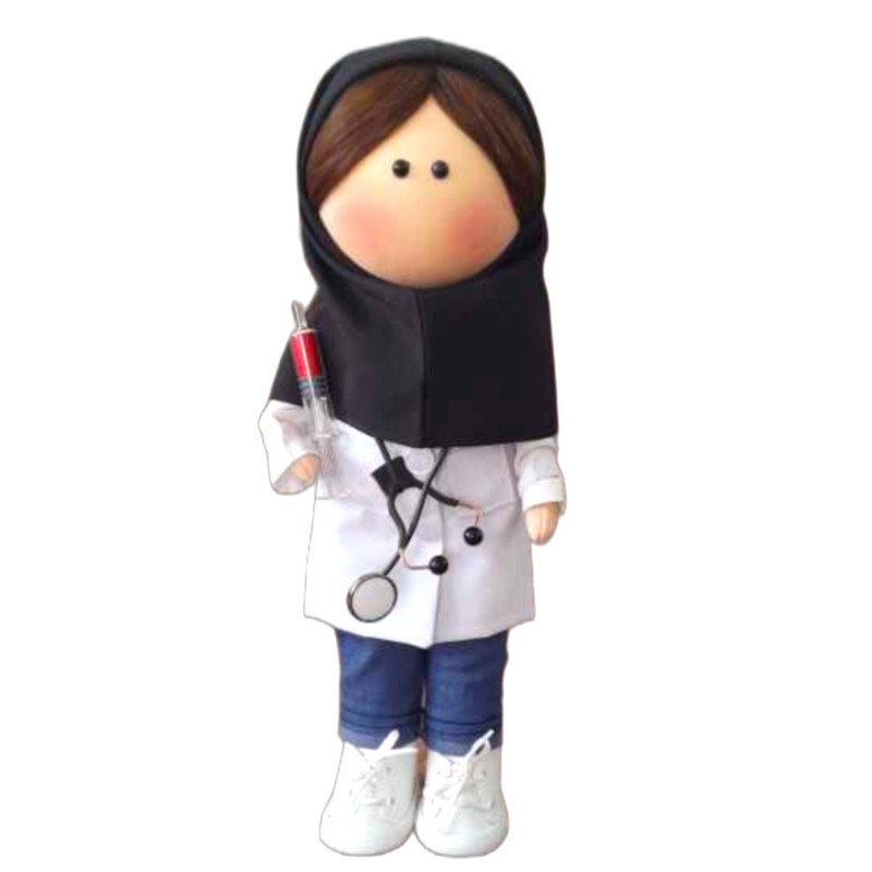 عروسک روسی مدل خانم دکتر آزمایشگاه کد dg_2 ارتفاع 30 سانتی متر
