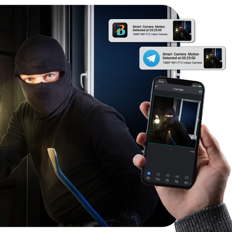 دوربین بی‌سیم تحت شبکه برایتون مدل IOT-72P85 با حسگر CMOS، رزولوشن 2 مگاپیکسل، دید در شب، چرخش Pan و Tilt، تشخیص انسان و گریه، مکالمه دوطرفه، برد IR تا 10 متر و پشتیبانی کارت حافظه تا 256 گیگابایت
