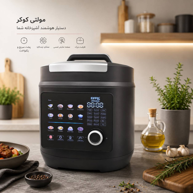مولتی کوکر 8 لیتری ایفل  مدل 4105
