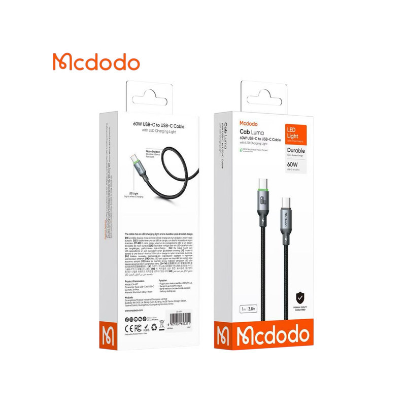 کابل USB-C مک دودو مدلCa-6870  60W طول 1 متر