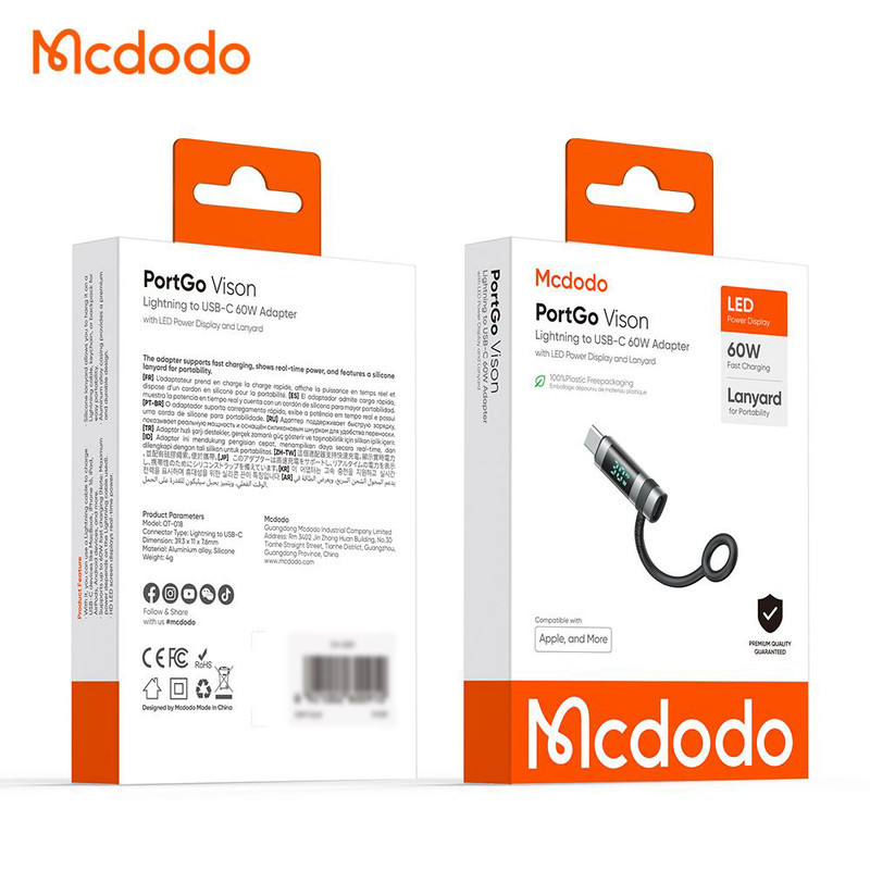 مبدل لایتنینگ به USB-C مک دودو مدل OT-018