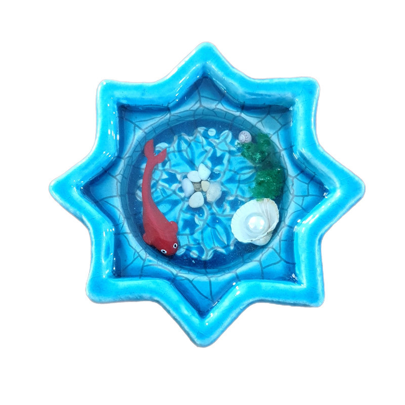 ظرف ماهی هفت سین مدل سفالی طرح ستاره ای