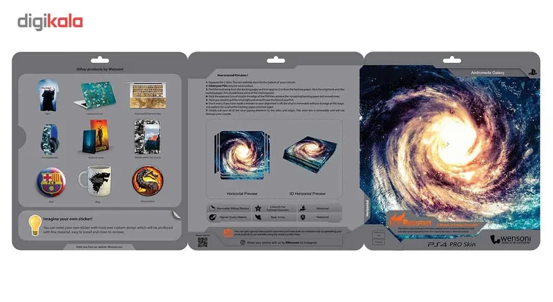 برچسب افقی پلی استیشن 4 پرو ونسونی طرح Andromeda Galaxy