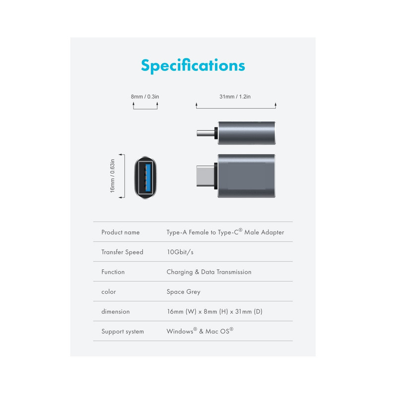 مبدل OTG تبدیل USB به USB-C ویکومن مدل VC7