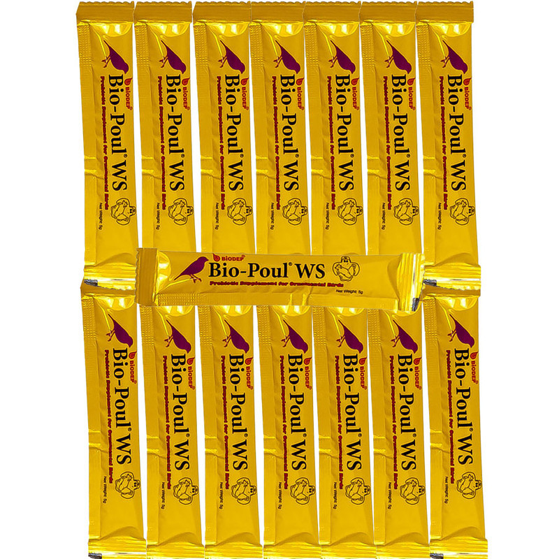 پودر پروبیوتیک پرندگان زینتی بیودپ مدل Bio-Poul WS بسته 15 عددی