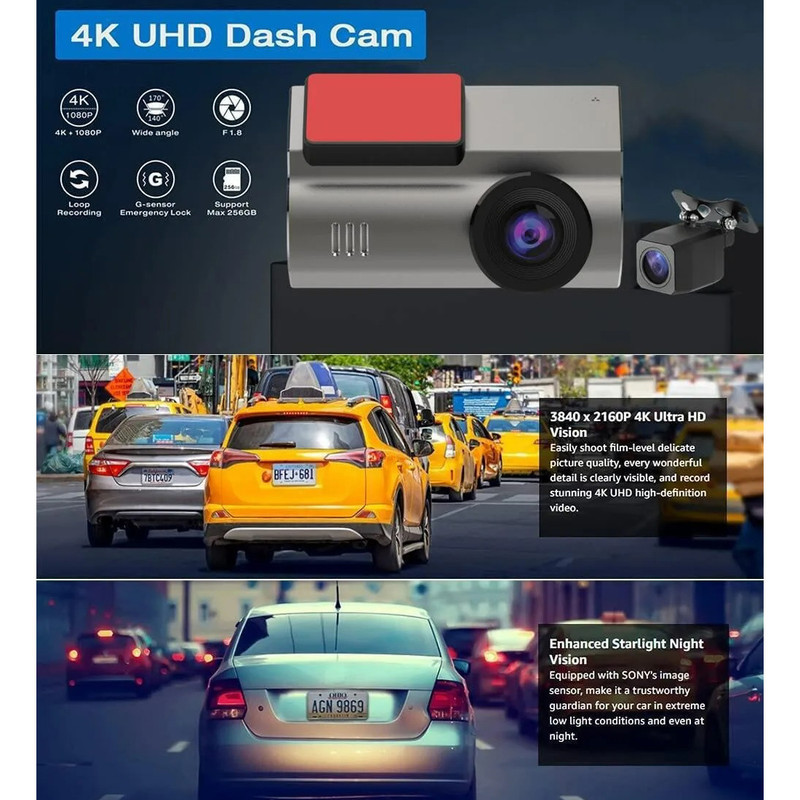 دوربین ثبت وقایع خودرو مدل X34K به همراه دوربین عقب