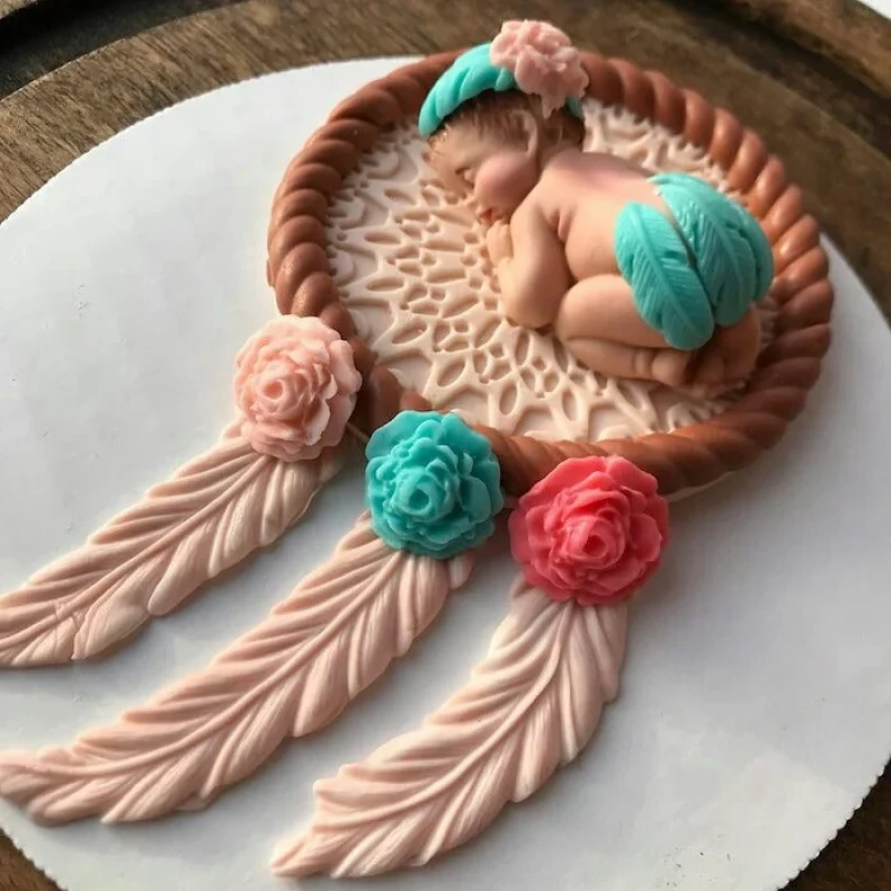 قالب فوندانت به گز مدل نوزاد خواب