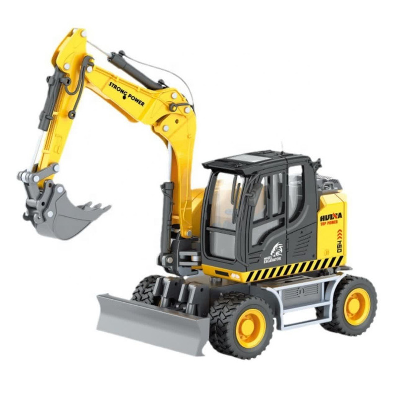 ماکت ماشین ناب سل مدل بیل مکانیکی راهسازی فلزی هوینا کد 1725 HUINA EXCAVATOR