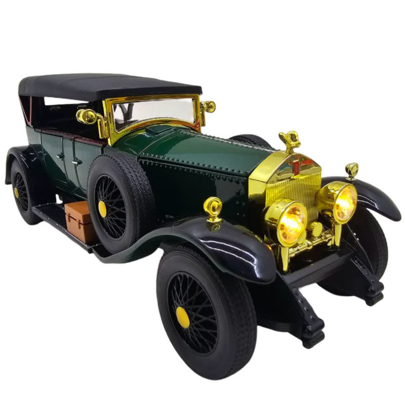 ماکت ماشین ناب سل مدل رولزرویس کلاسیک فلزی چراغدار عقب کش با قابلیت سقف کروک کد Classic metal Rolls-Royce with lights