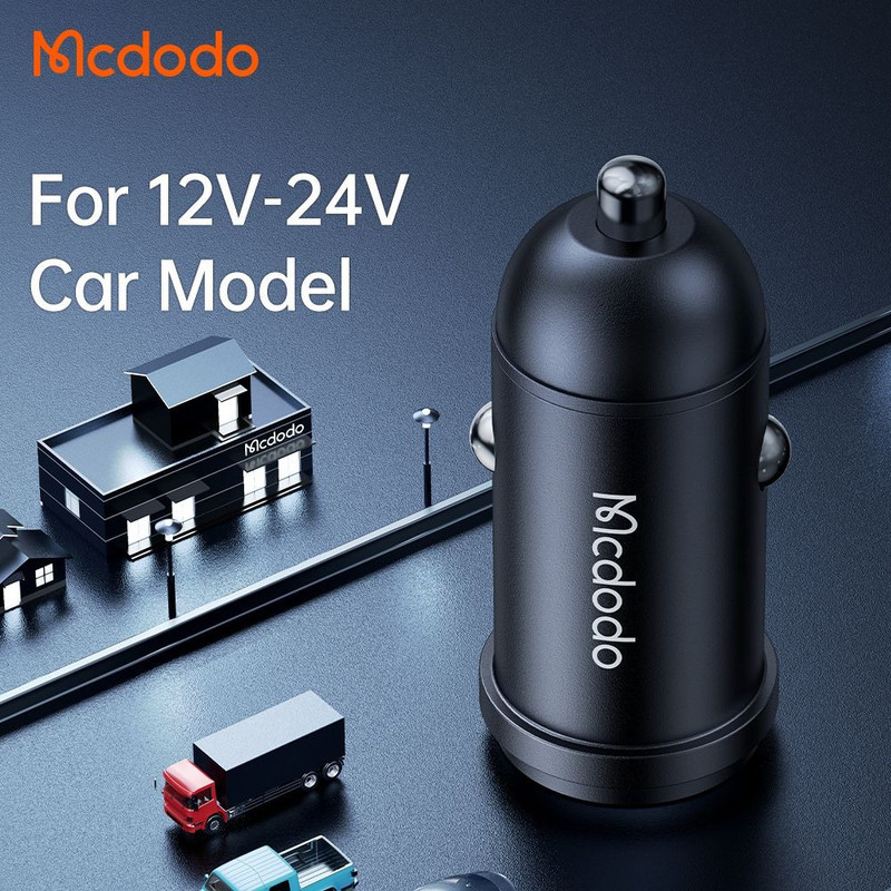 شارژر فندکی 30 وات مک دودو مدل CC-7493 W-Cable به همراه کابل USB-C