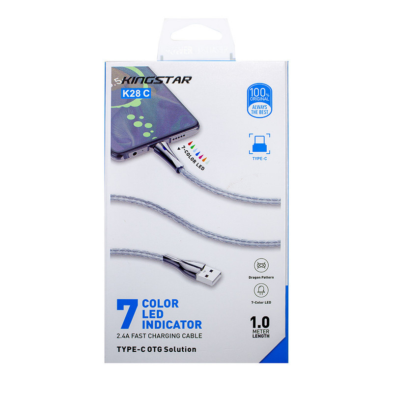 کابل تبدیل USB به USB-C کینگ استار مدل K28C طول 1 متر