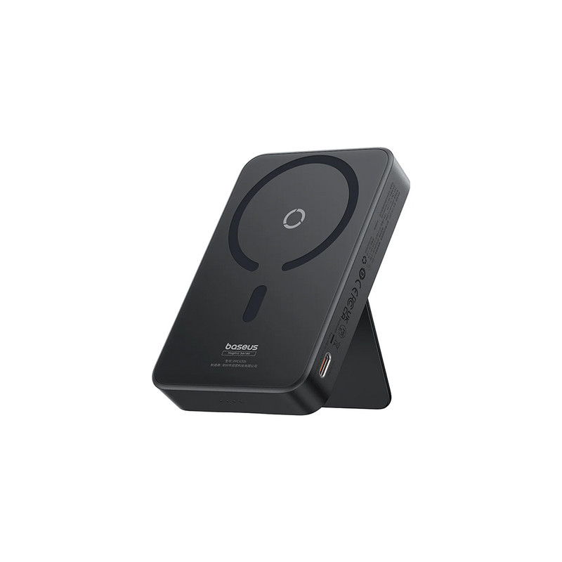 پاوربانک بی‌سیم 20 وات بیسوس مدل MagPro Magnetic Bracket 20w با ظرفیت 5000 میلی آمپر ساعت به همراه کابل USB-C به USB-C