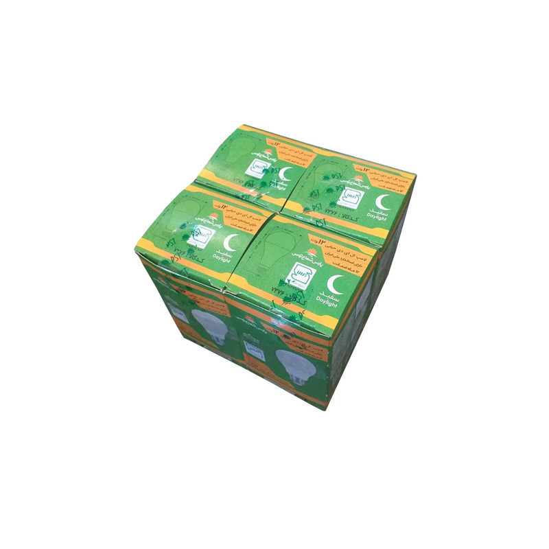 لامپ 12 وات پارس شعاع طوس مدل LED12 حبابی پایه E27 بسته 4 عددی