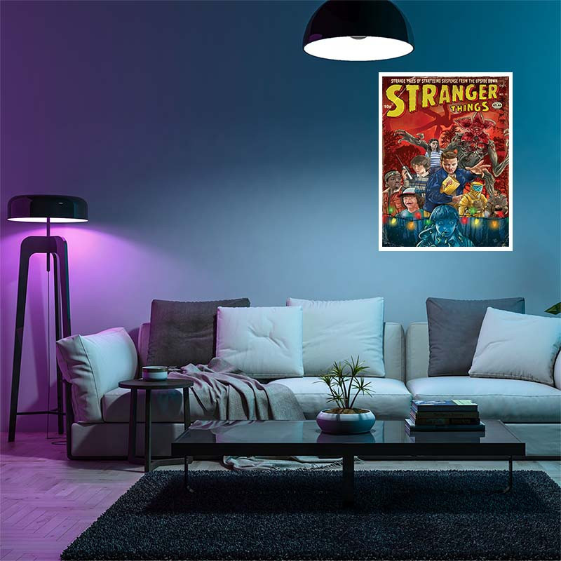 پوستر کارنيکا طرح چیزهای عجیب Stranger Things کد 90767 مجموعه 8 عددی
