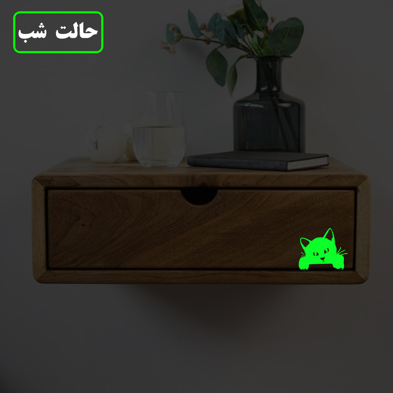 استیکر کلید و پریز مدل شبنما طرح گربه آویزان
