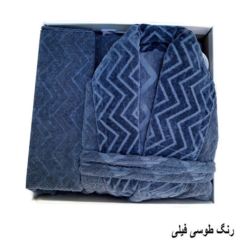 سرویس حوله پالتویی ۴ تکه الماس مدل تن پوش برجسته کد  H_403 سایز ۱۲۵ سانتی متر