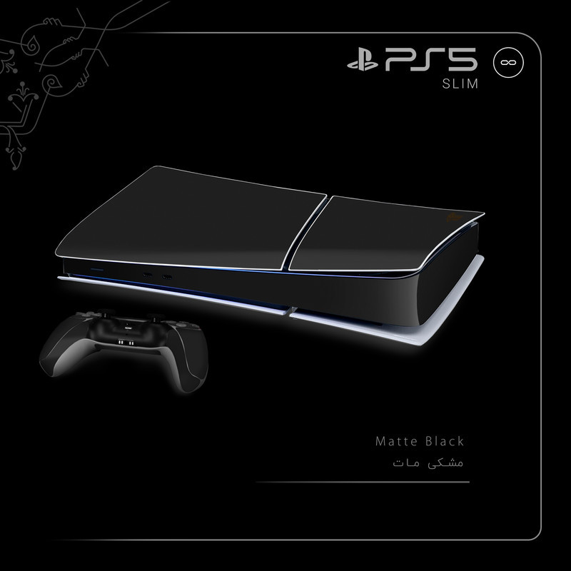 برچسب کنسول و دسته بازی PS5 Slim Digital Edition ماهوت مدل Matte Black