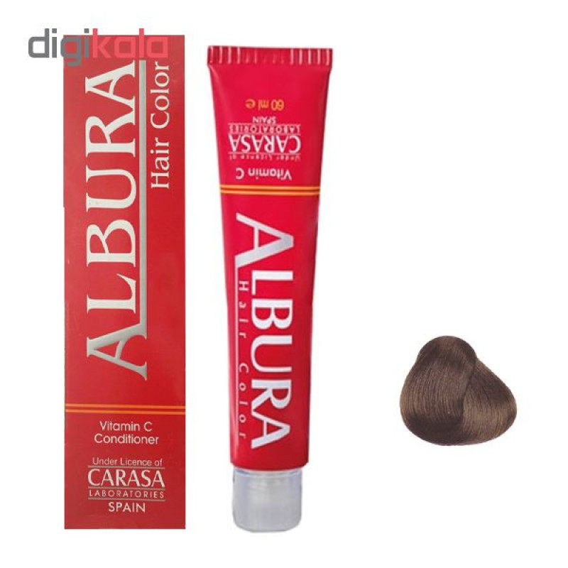 رنگ مو آلبورا مدل carasa شماره m5-6.2 حجم 100 میلی لیتر رنگ بلوند زیتونی تیره