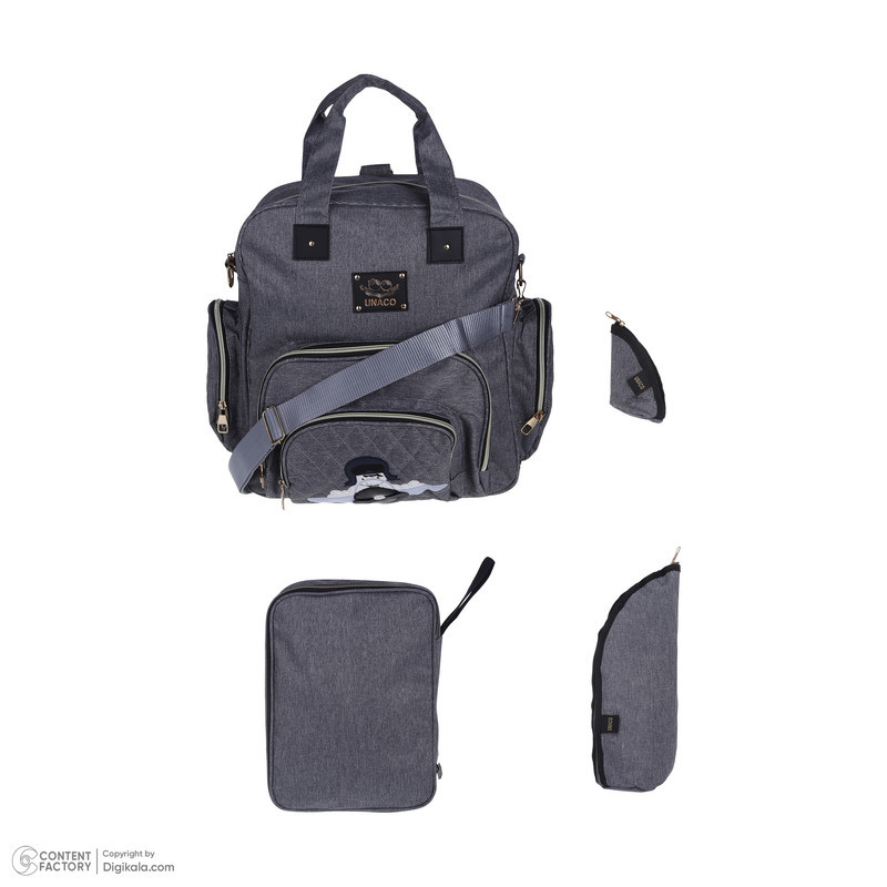 کوله پشتی لوازم کودک و نوزاد مدل Fly به همراه زیرانداز نوزاد و کیف لوازم جانبی و کیف شیشه شیر و کیف پستانک