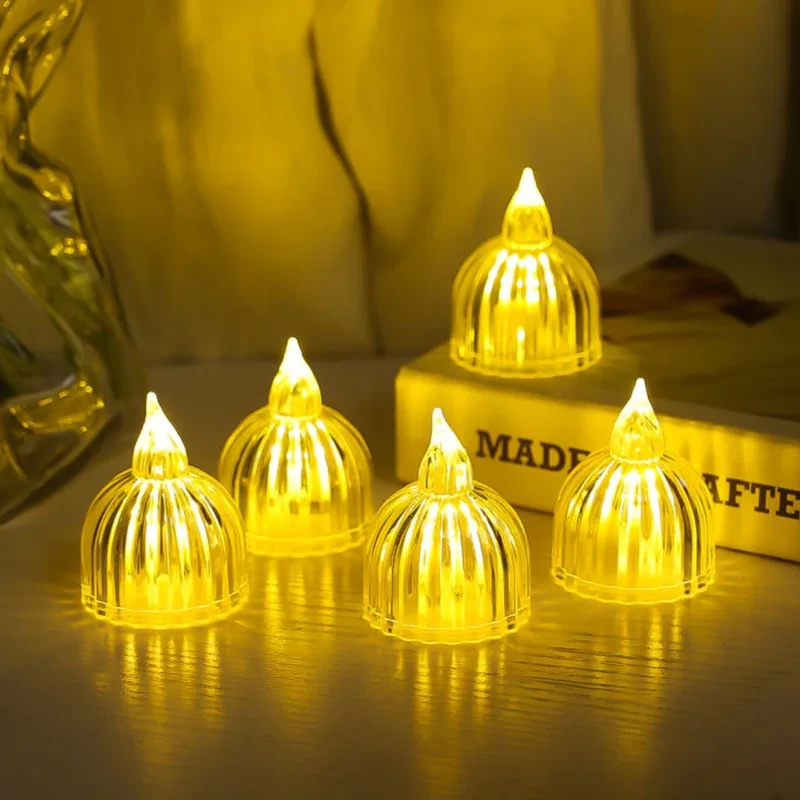 شمع ال ای دی مدل  کریستالی شفاف طرح SUN مجموعه 2 عددی