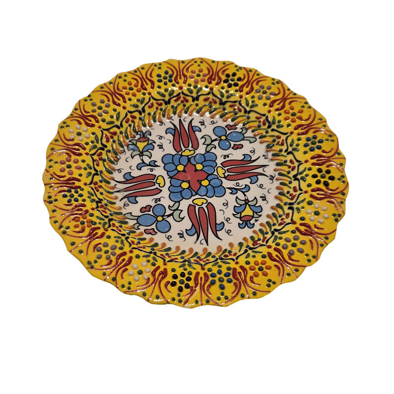 بشقاب میناکاری مدل نقش برجسته لب کنگره ای کد 185 بسته 6 عددی