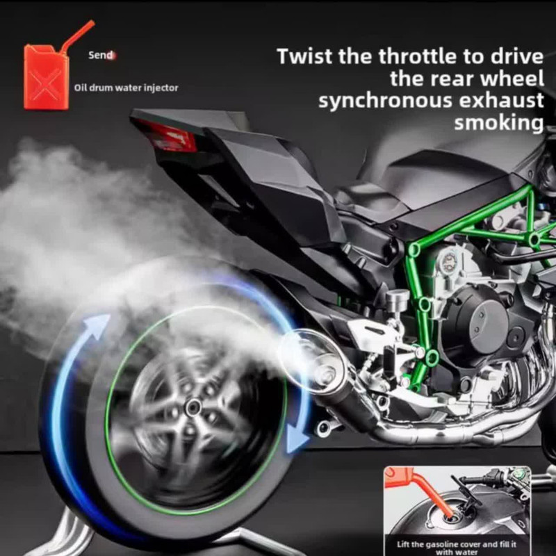موتور بازی ناب سل مدل کاوازاکی نینجا H2R دودزا شارژی کد kawasaki h2r ninja spray 1:6 naab002