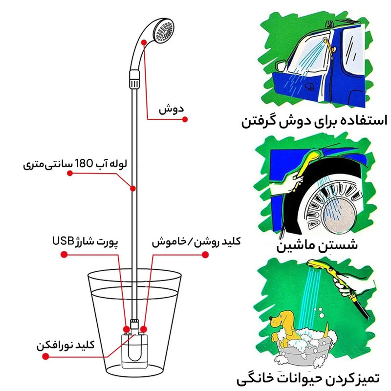 دوش سفری مدل Camper