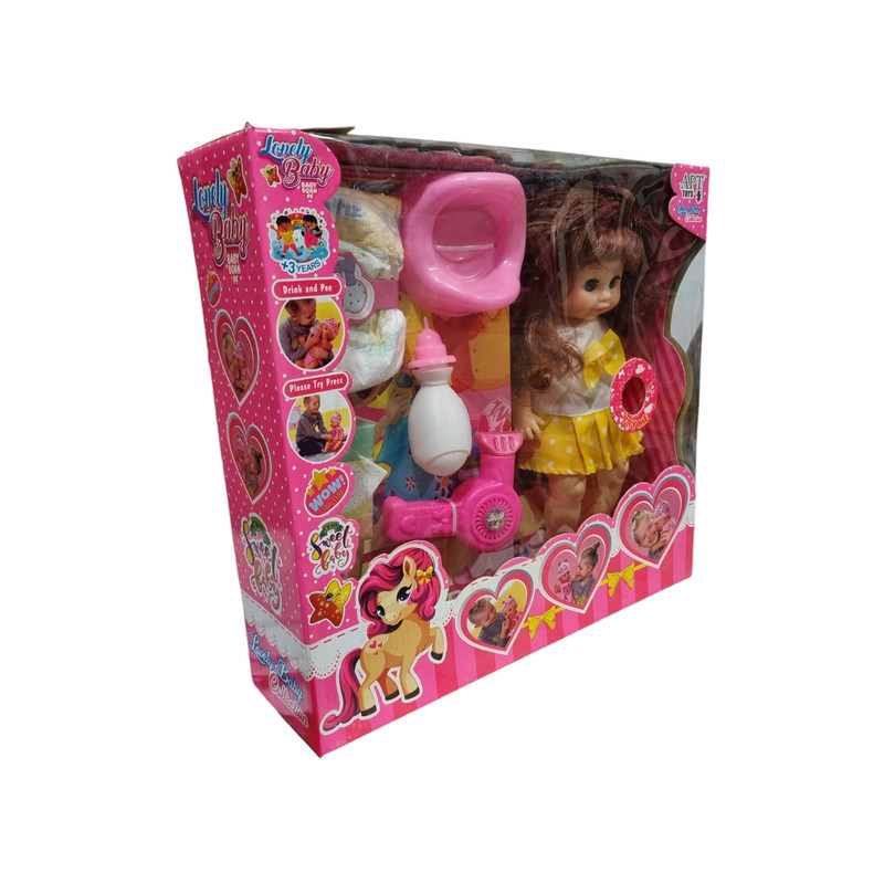 عروسک بی بی مدل APT TOYS کد 99 ارتفاع 38 سانتی متر