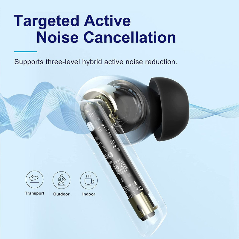 هدفون بلوتوثی کیو سی وای مدل Melobuds ANC HT05 با نویز کنسلینگ فعال (ANC)، درگاه شارژ USB Type-C، پشتیبانی از شارژ سریع، تکنولوژی حذف باد، مقاوم در برابر رطوبت و عرق